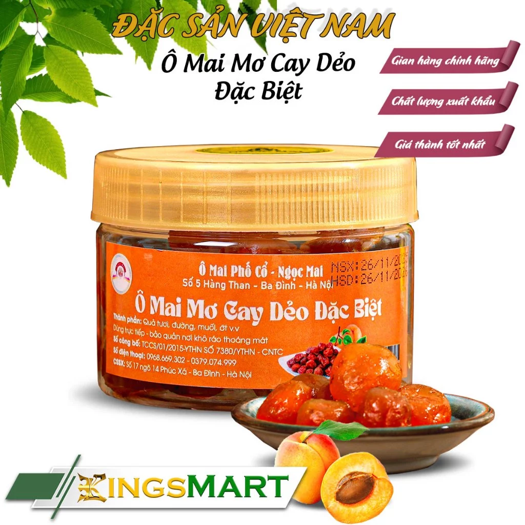 Ngọc Maiブランド 特製ピリ辛しっとり干し梅（オーマイモー）- ハノイ旧市街名物 - 200g