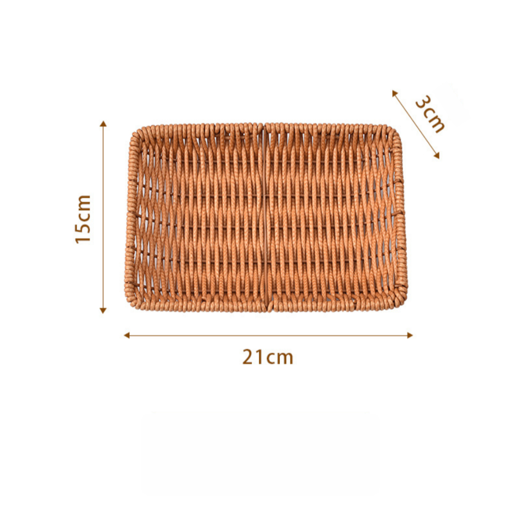 NHÀ MỘC DECOR ラタン風収納トレイ 軽量 多用途トレー 長方形21x15x3cm NHÀ MỘC