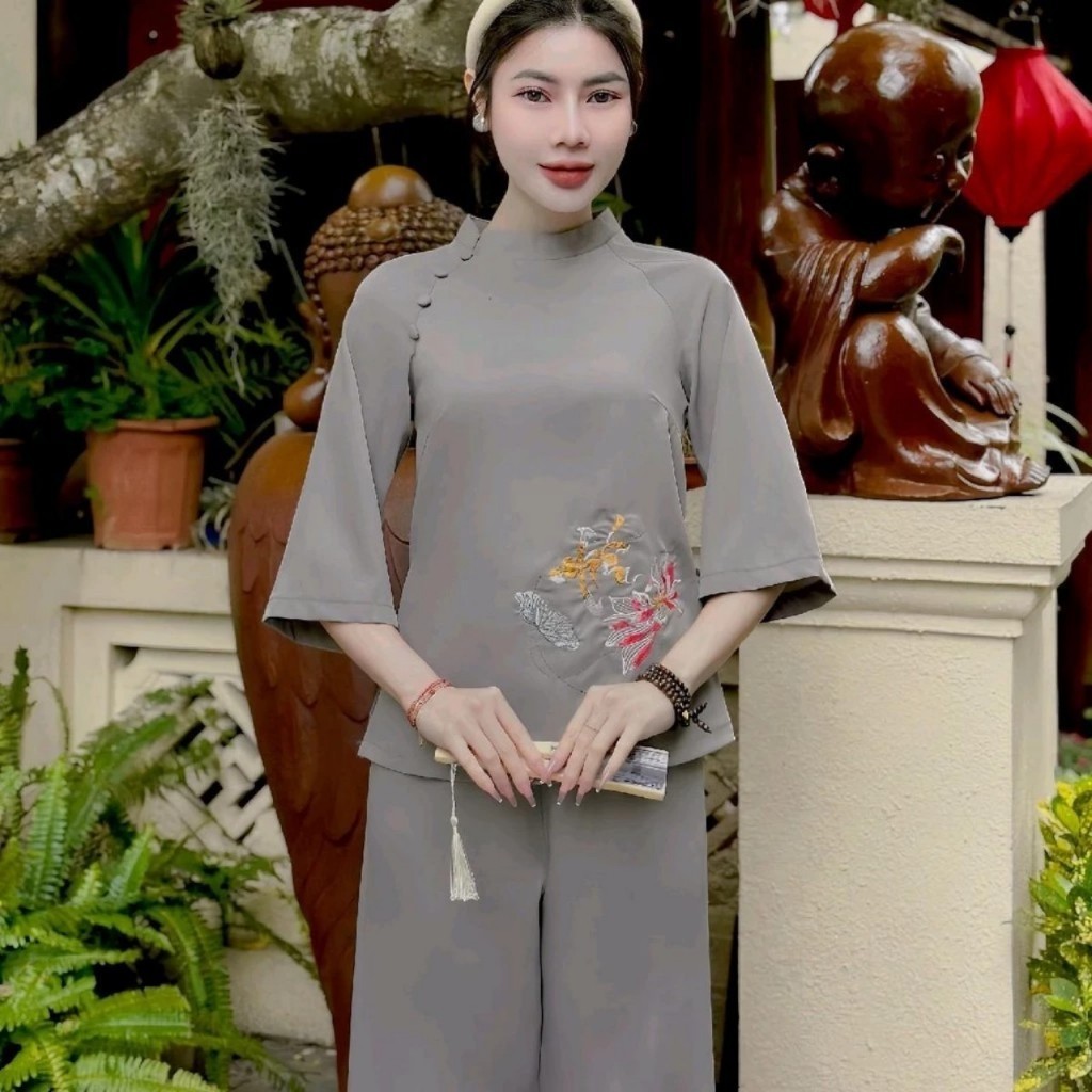 NHU Y トラディショナル ベトナム寺院衣装 刺繍入り高級ベルベット フリーサイズ NHU Y