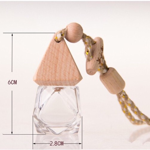 ノイソン 六角吊り下げガラスボトル 木製キャップ付き芳香ディフューザー容器 8ml ノイソン株式会社
