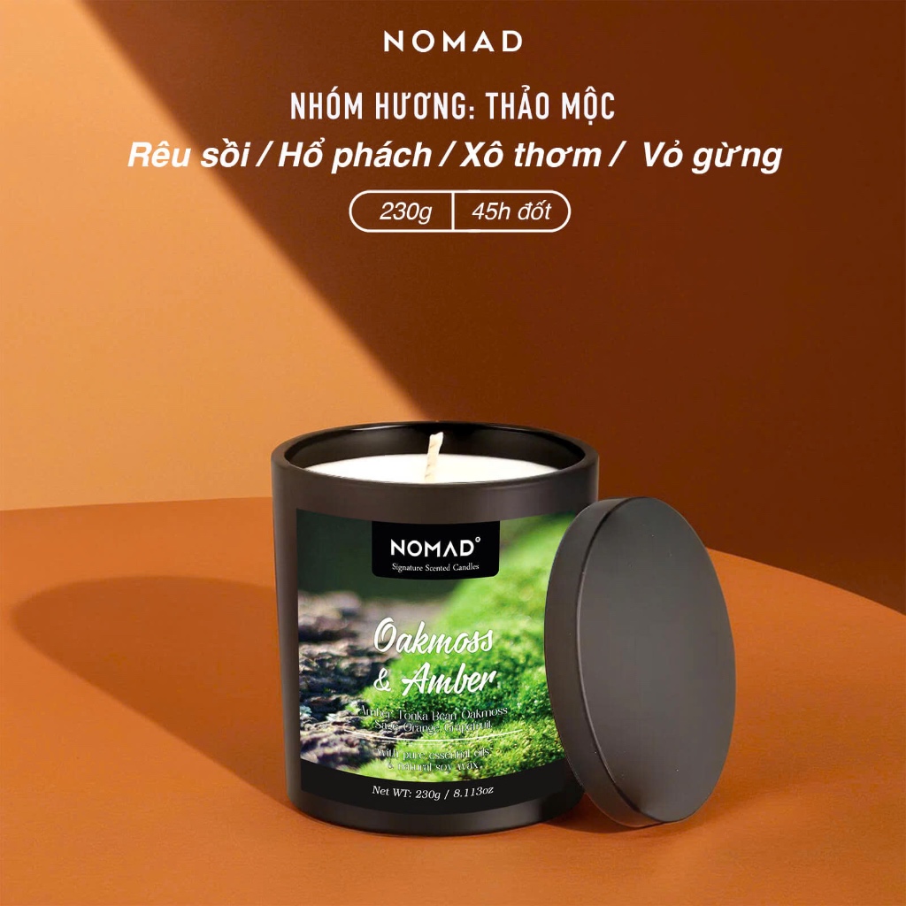 ノマド シグネチャー オークモスアンバー アロマキャンドル 天然素材使用 250g Nomad