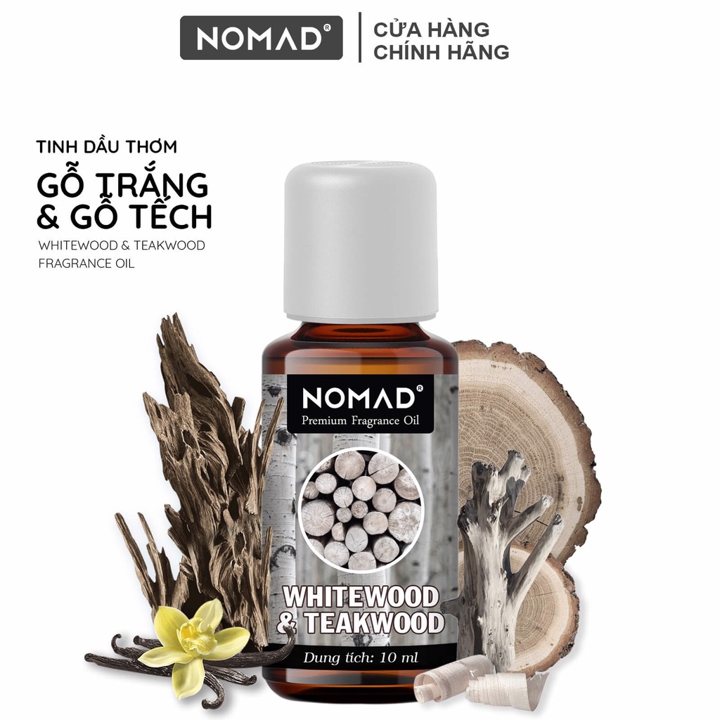 Nomad ウッドシリーズ ホワイトウッド&チークウッド エッセンシャルオイル 空気清浄 10ml Nomad