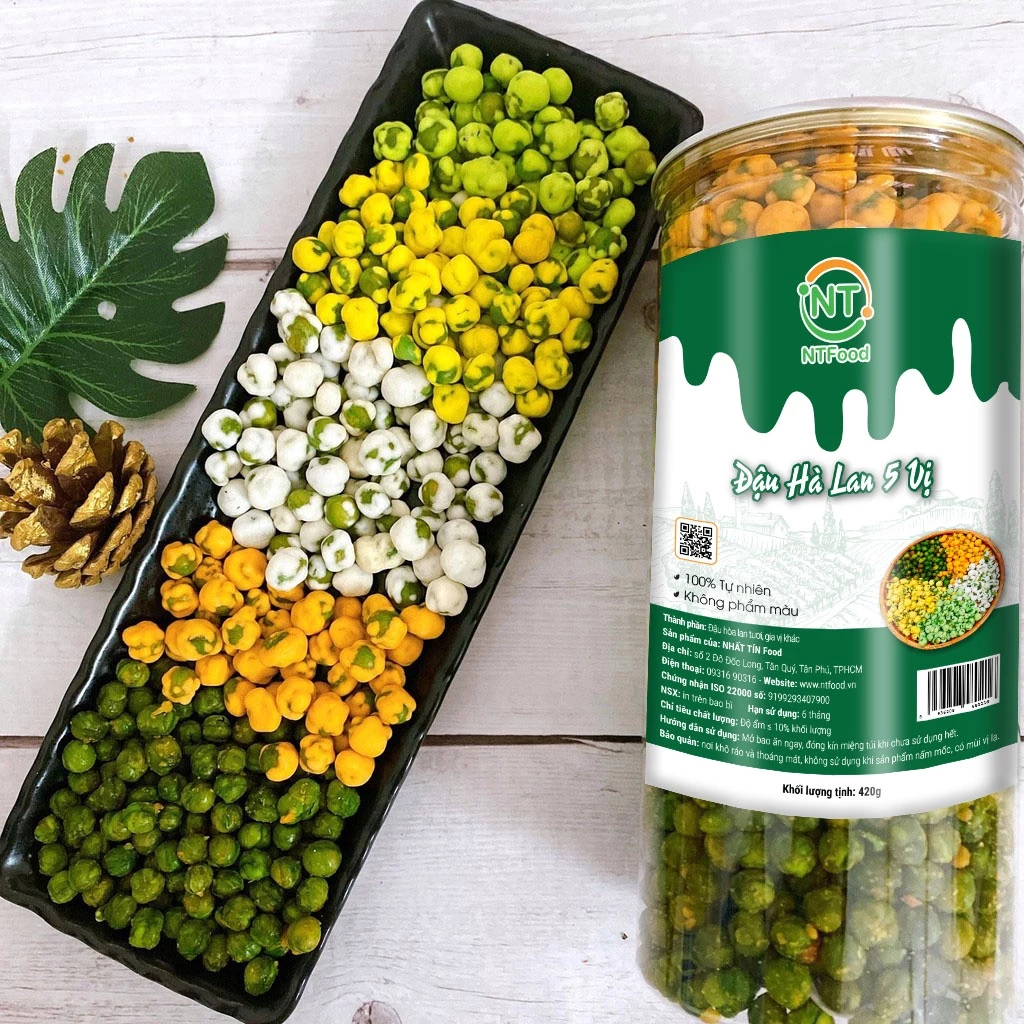 NTフード 5種のミックスえんどう豆スナック 420g PETボトル入り - ニャットティンフード