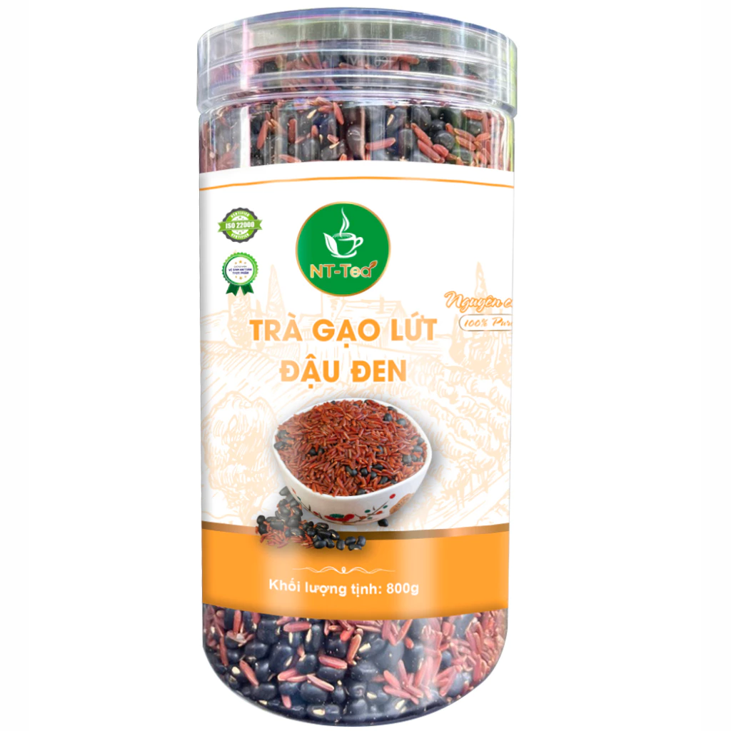 NTフード 契約農家栽培 赤米緑芯黒豆茶 800g 大容量ボトル - 無添加健康茶