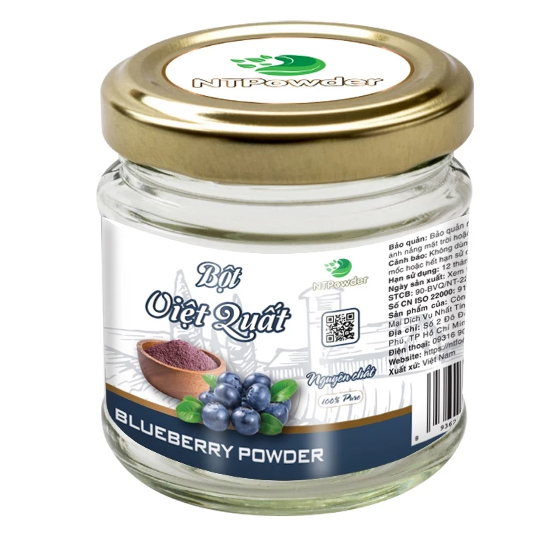 NTPowder 凍結乾燥ブルーベリーパウダー 60g - Nhất Tín Food