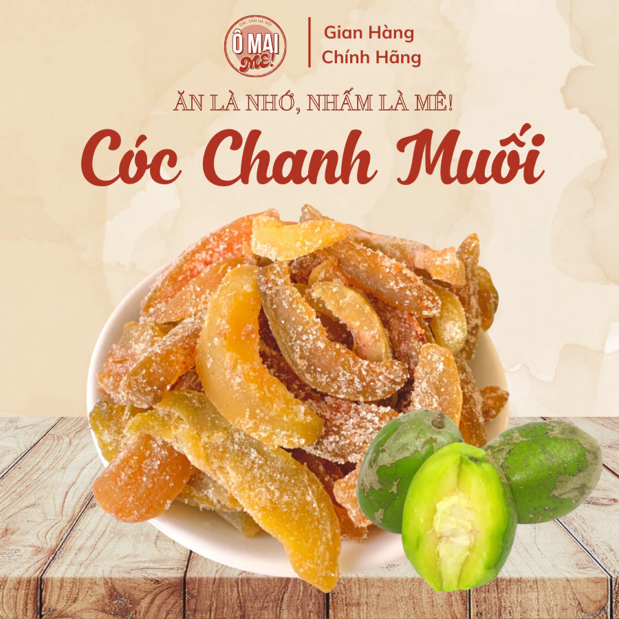 「Ô MAI MÊ」ドライアムバレラ（コック）塩レモン味 500g - 甘酸っぱいベトナムお菓子