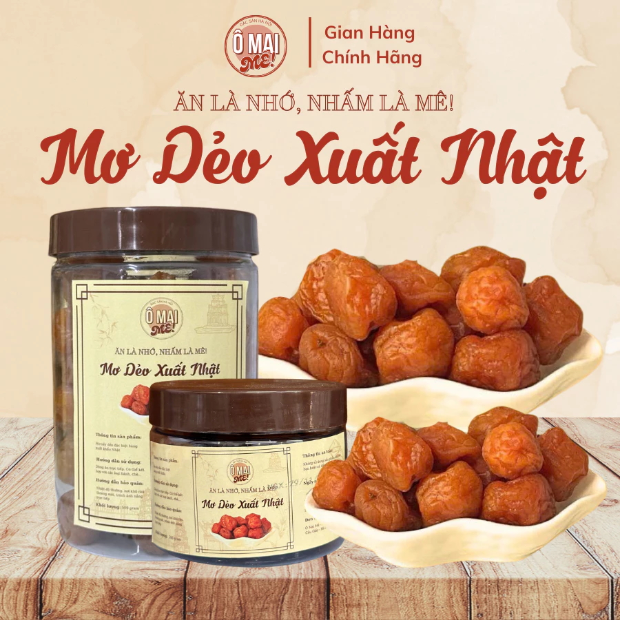 【Ô MAI MÊ】日本式とろけるソフトドライアプリコット（干し梅）200g - 厳選完熟梅