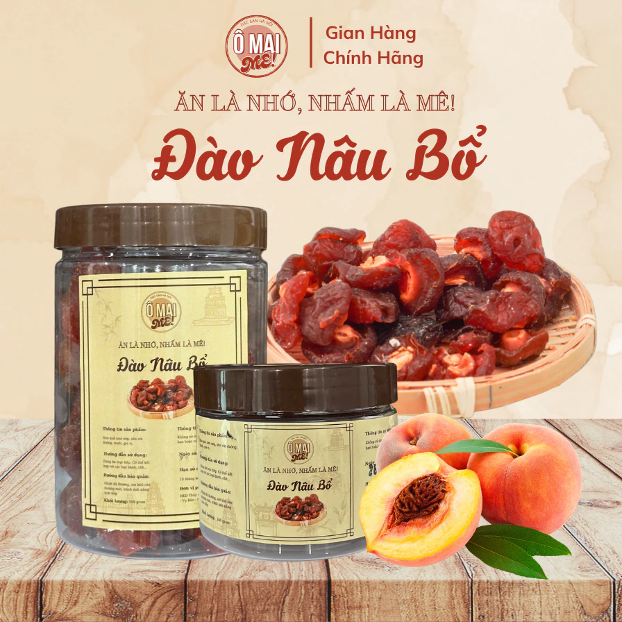 Ô MAI MÊ 極上ブラウンピーチドライフルーツ 500g – 豊かな風味と弾力