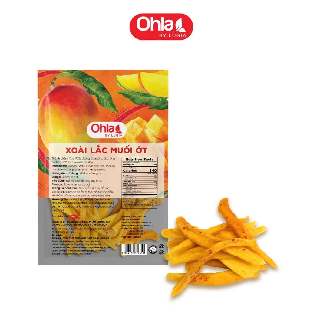 Ohla 旨辛塩唐辛子マンゴー 50g - ベトナム産ドライフルーツ