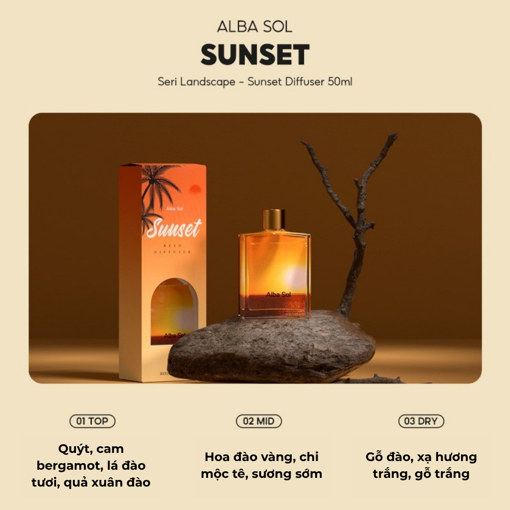 OHSOME Findense ルームフレグランス Sunsetの香り 50ml つまみ式ディフューザー付き