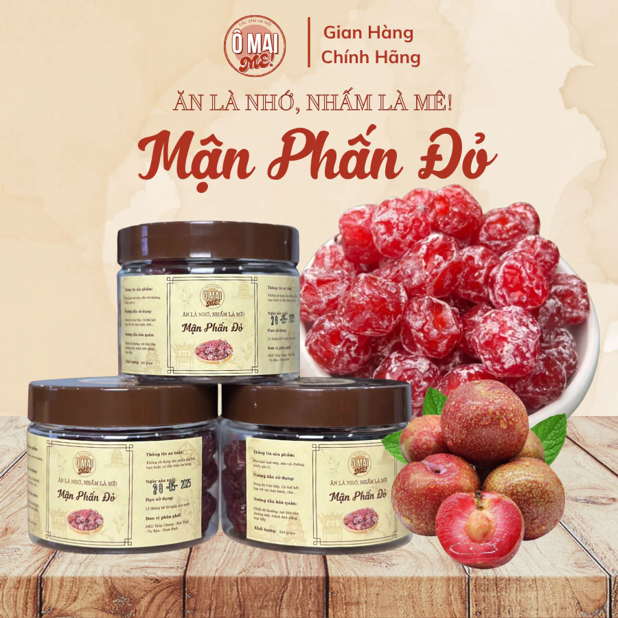 「OMAI MÊ」ベトナム産 小梅のドライフルーツ 赤い果肉に白い粉 甘酸っぱい絶品 200g