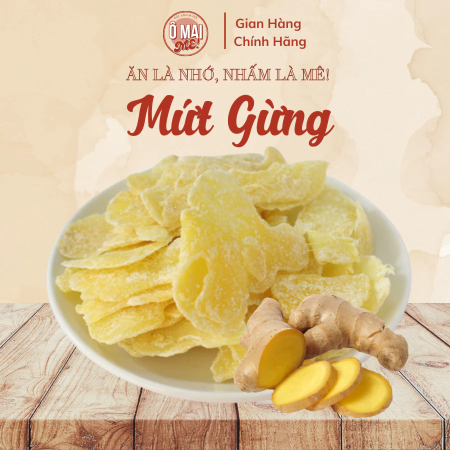 【OMAIMEE】フエ名産 手作りジンジャースライス 200g - ほんのり甘くピリッと温まる薄切り生姜糖