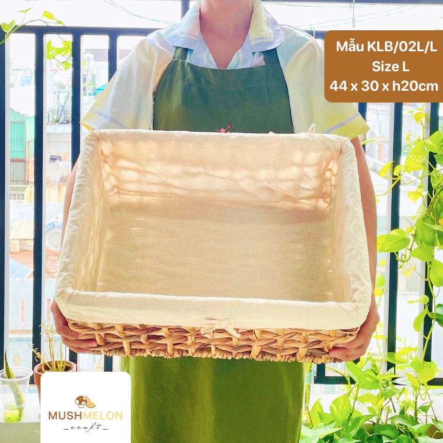 蓋なし長方形ウォーターヒヤシンスバスケット Lサイズ - クリスマス飾り、新築祝いギフト、収納、精巧な手作り品