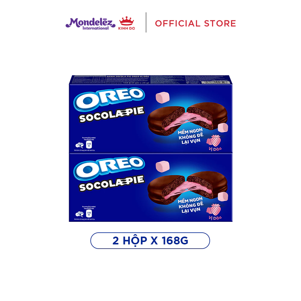 オレオ チョコレートパイ ストロベリー味 2箱セット (168g×2) - 人気のお菓子！