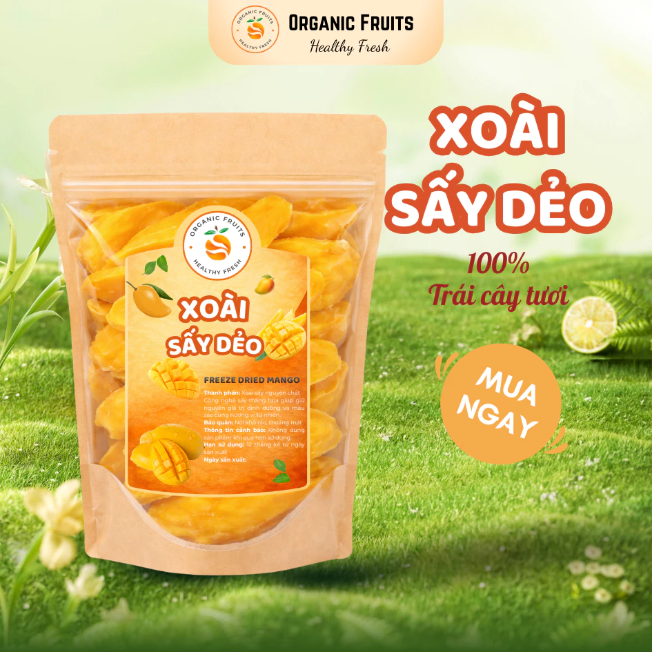 オーガニック完熟マンゴー ドライフルーツ 100g – 無添加・ノンシュガー 自然な甘酸っぱさ とろける食感