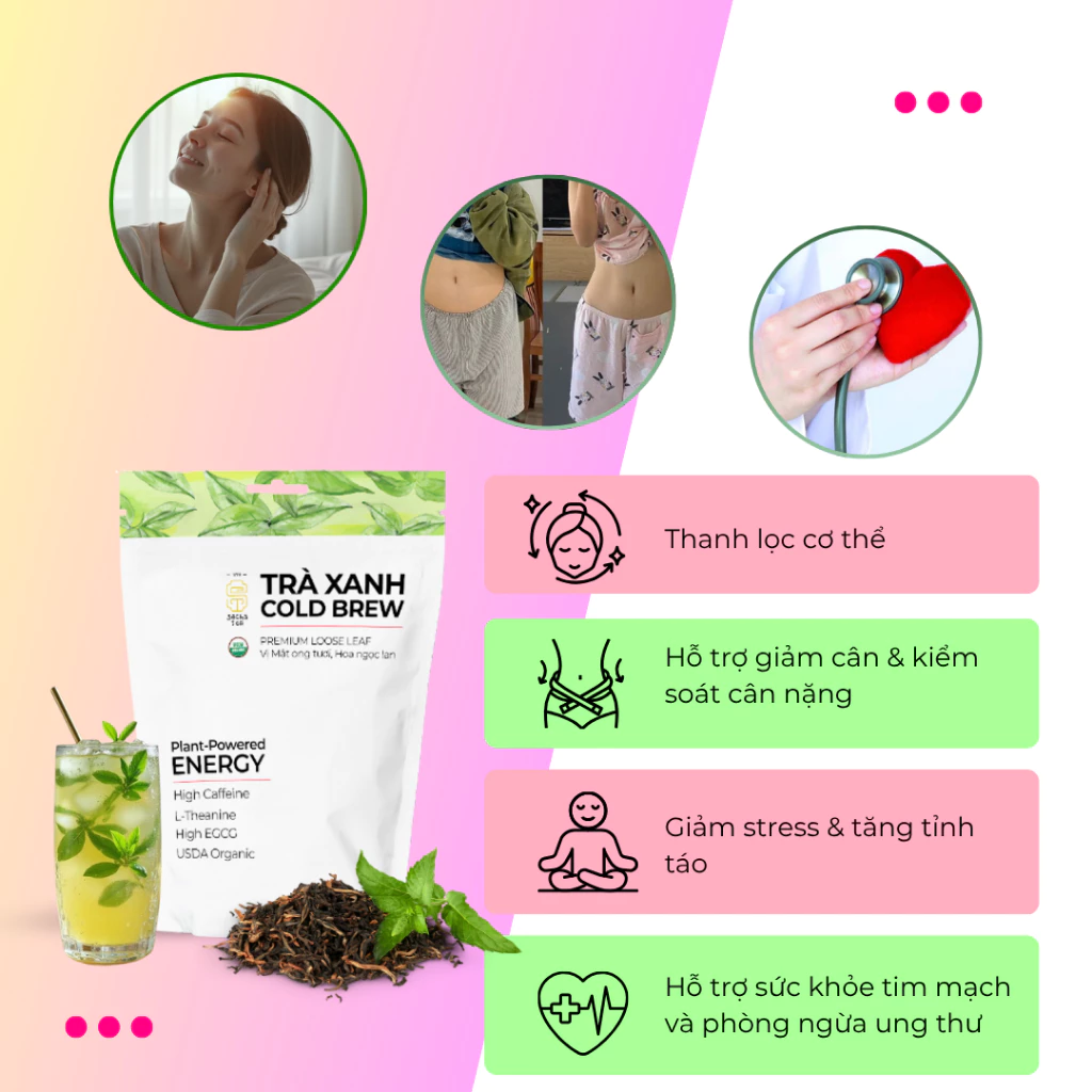 USAオーガニック認証 コールドブリュー 緑茶＆紅茶ブレンド – 美肌サポート！リーフティーバッグ20個入