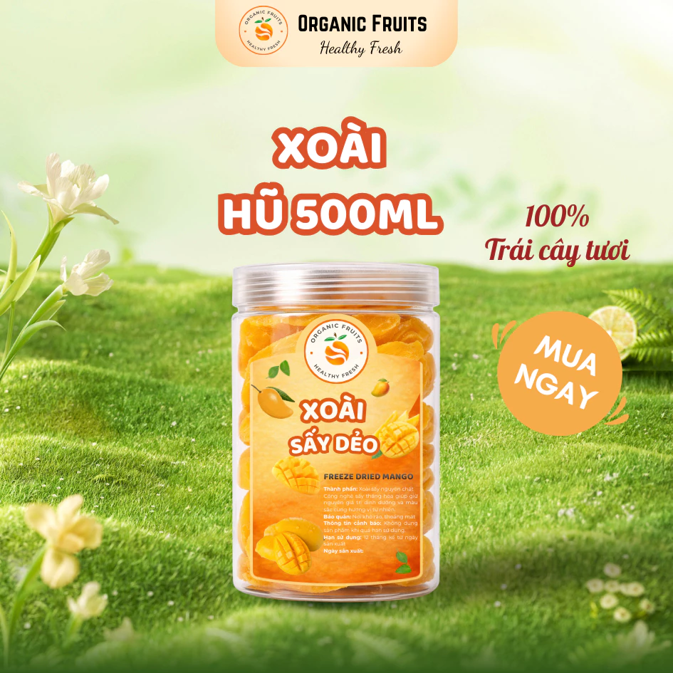 オーガニックフルーツ特製 500ml瓶入り 繊維なし！とろける完熟ドライマンゴー（無添加・自然な甘酸っぱさ）