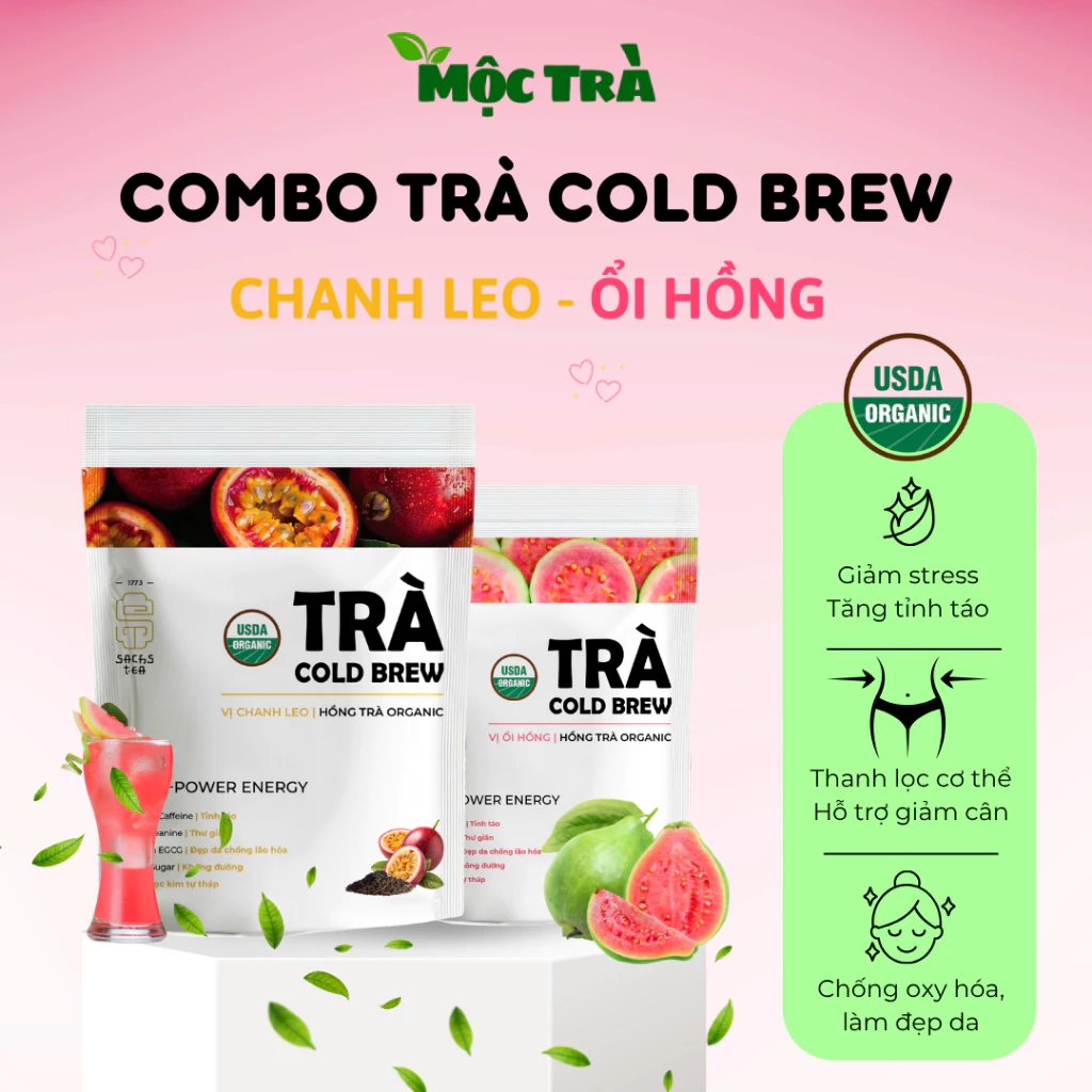 オーガニック雪山紅茶コールドブリュー ピンクグァバ＆パッションフルーツ風味 – 美肌に嬉しい20ティーバッグ