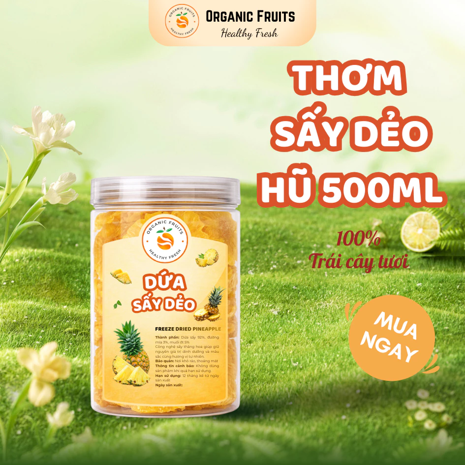 オーガニック・ソフトドライパイナップル 500ml – 無糖・自然な甘さ – 『Organic Fruits』