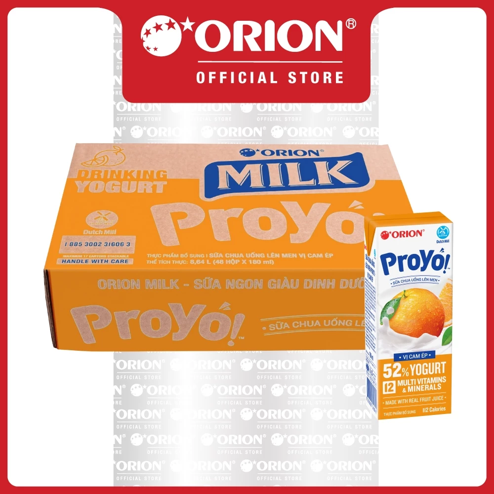 ORION ProYo 飲むヨーグルト オレンジ風味 180ML × 48箱セット【ベトナム産】