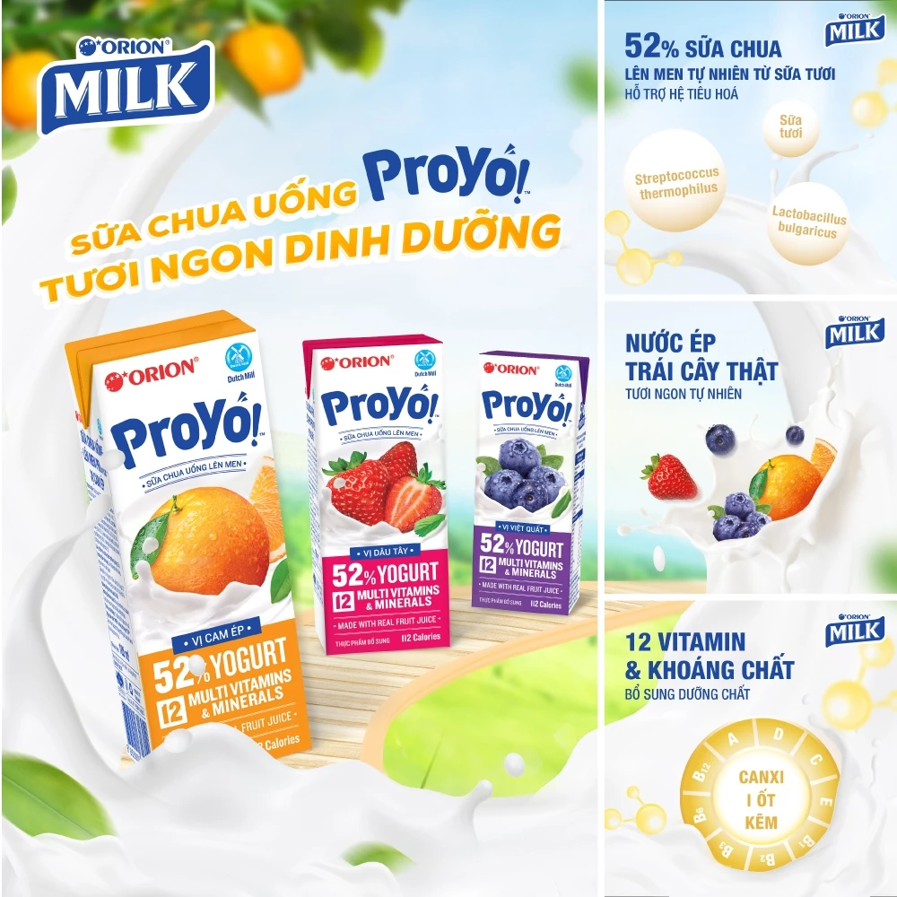 ORION ProYo 飲むヨーグルト オレンジ風味 180ML × 48箱セット【ベトナム産】