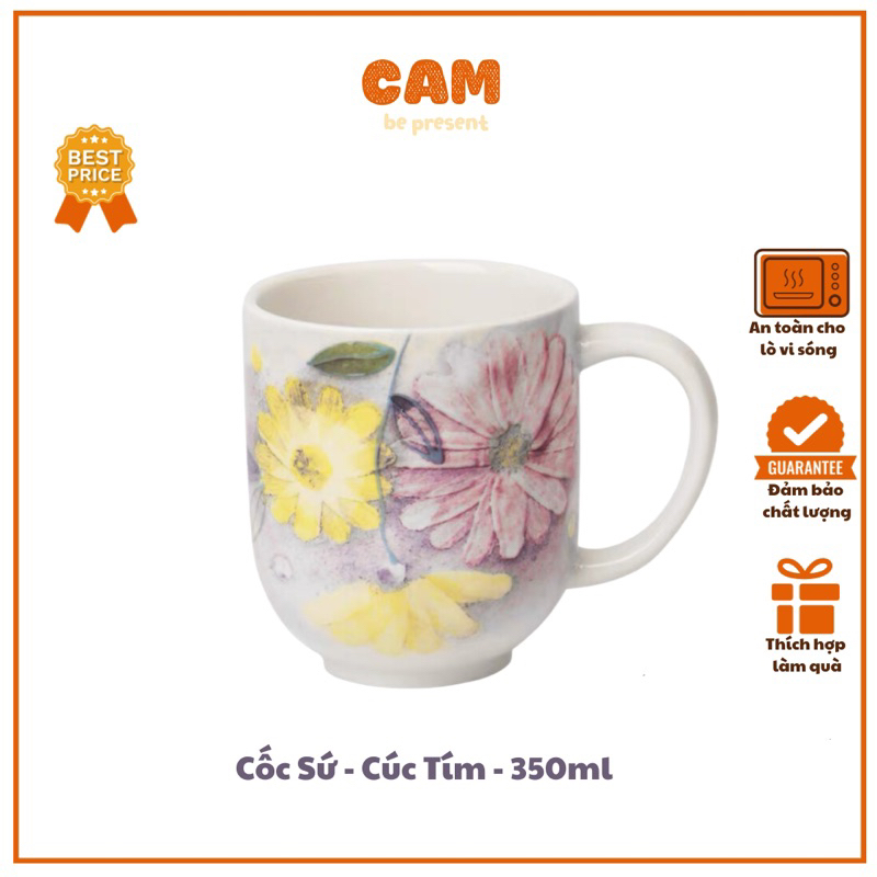 パレットフローラ デイジーブロッサム カップ 紫の花柄 400ml パレット