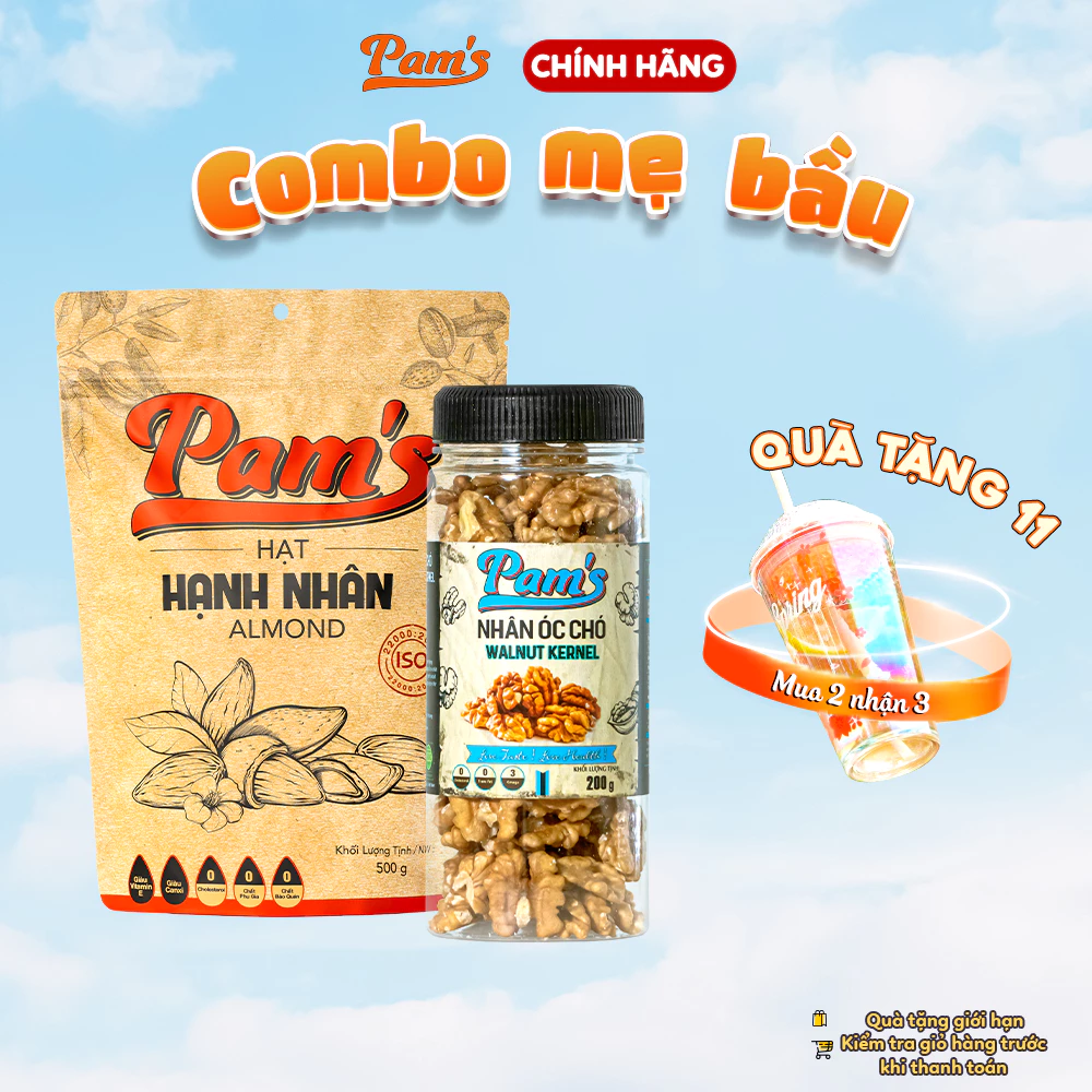 Pams アメリカ産アーモンド500g + チリ産くるみ200g コンボセット - ダイエット・妊婦さん向け