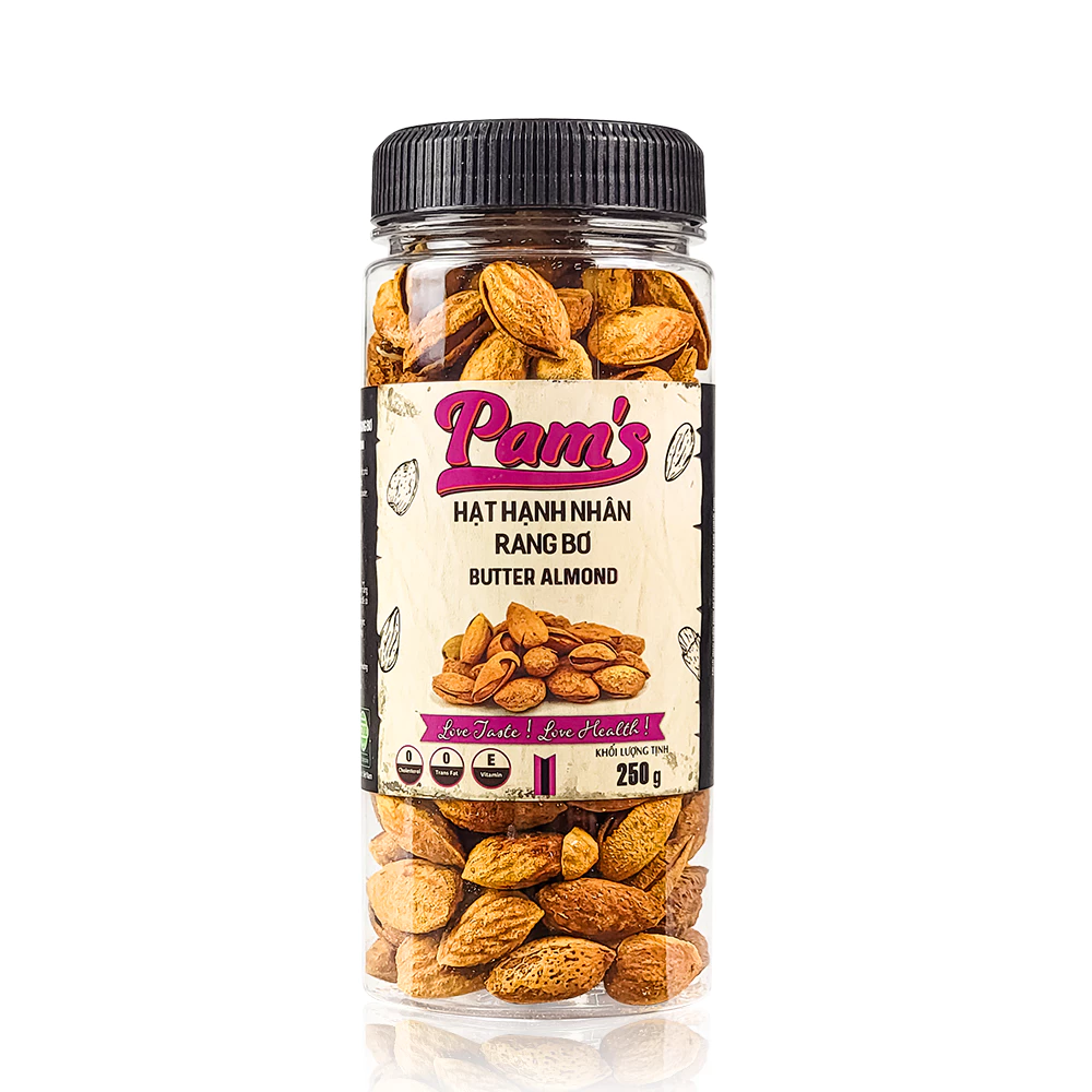 Pams アメリカ産バターローストアーモンド 250g | カリカリ香ばしい、濃厚バター風味、ダイエットにも最適