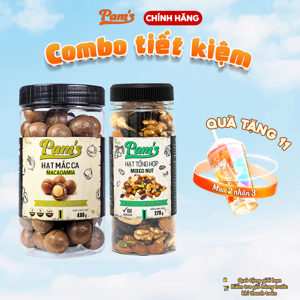 Pams プレミアム6種ミックスナッツ＆オーストラリア産マカダミアナッツ 大容量お得コンボセット