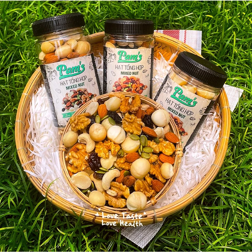 Pams プレミアム6種ミックスナッツ＆ドライフルーツ 3瓶セット (マカダミア, アーモンド, カシュー, くるみ, パンプキンシード, オーストラリア産レーズン)