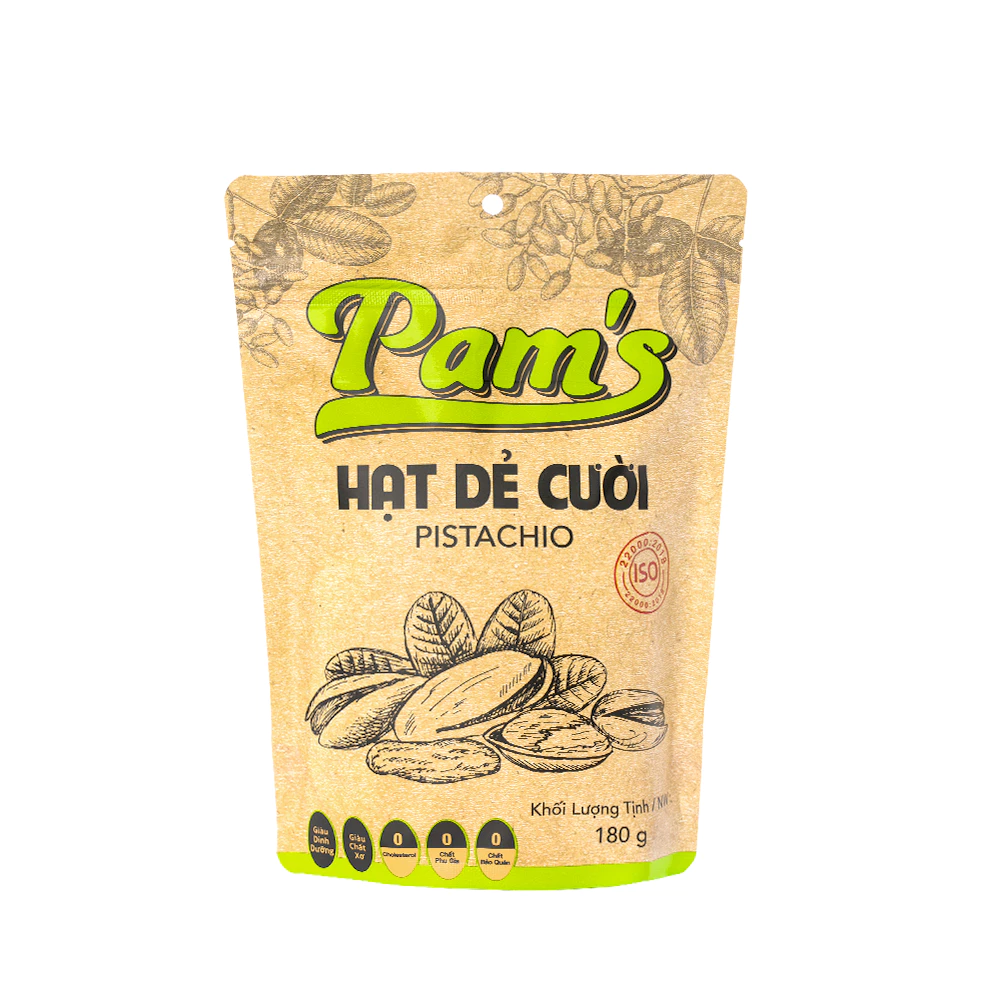 Pams アメリカ産 無漂白ピスタチオ 180g | ダイエットおやつにも！サクサク香ばしい