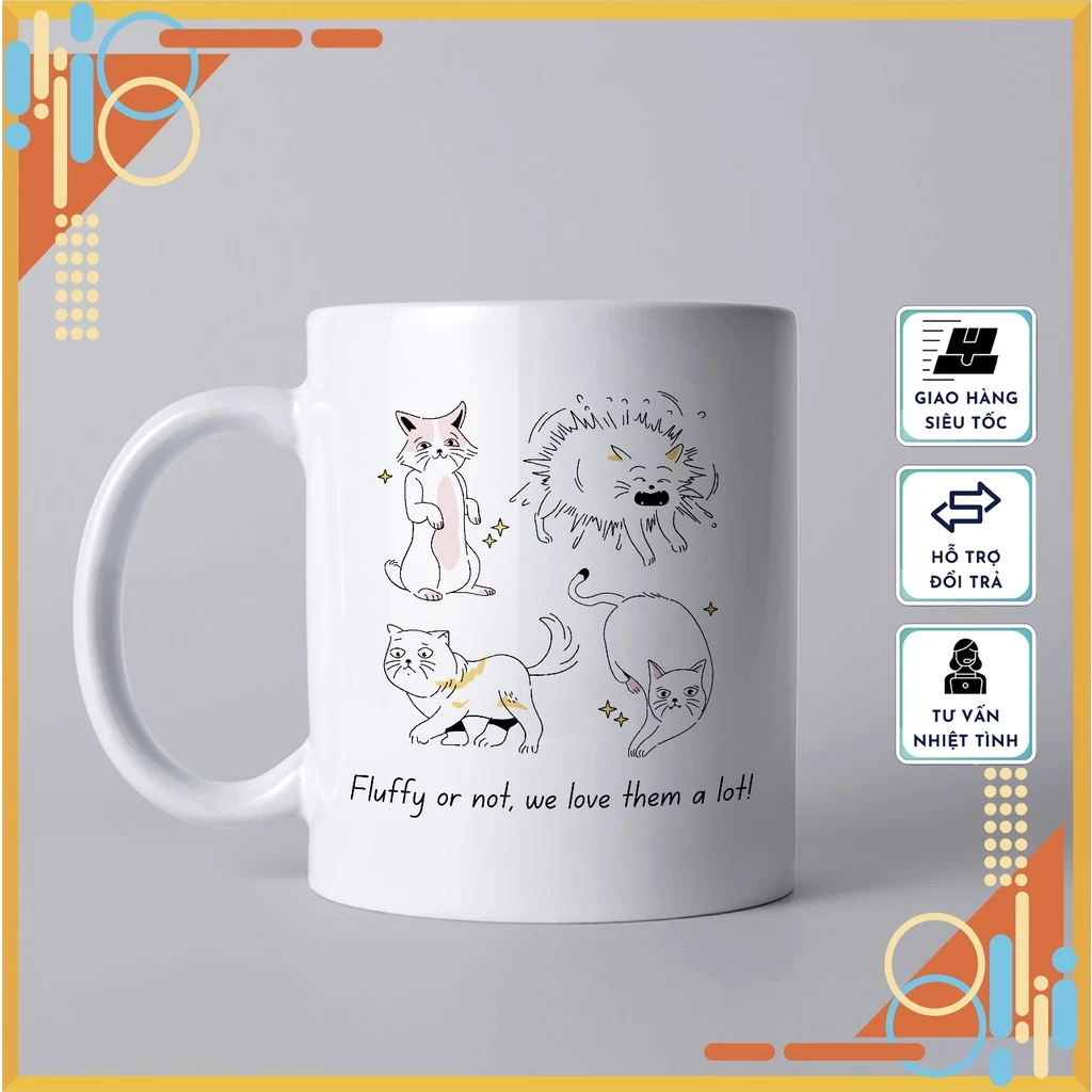 パターン03 - 猫が可愛いセラミックマグカップ、高級ギフト、普段使いにも