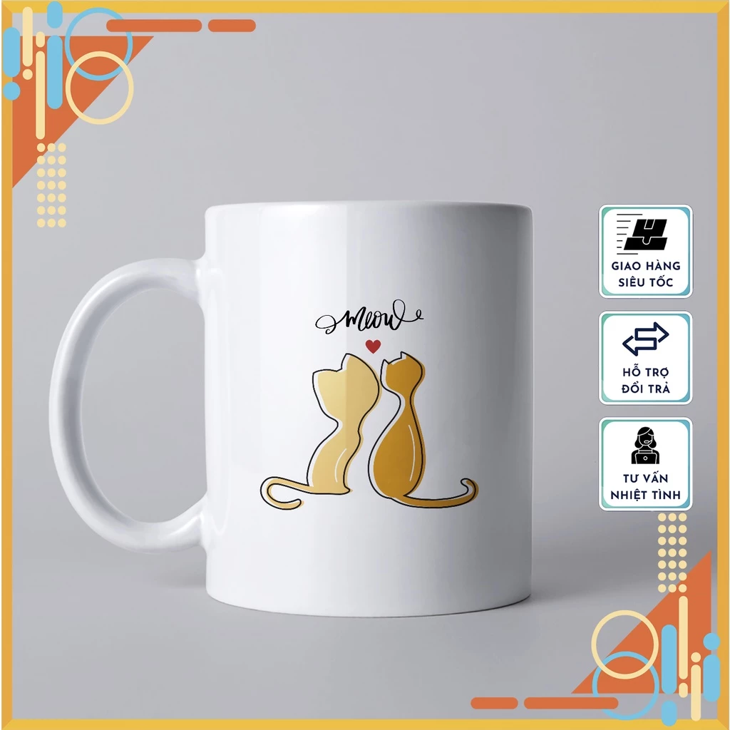 可愛い猫柄セラミックマグカップ - デザイン21 | 高級ギフト&日常使いに