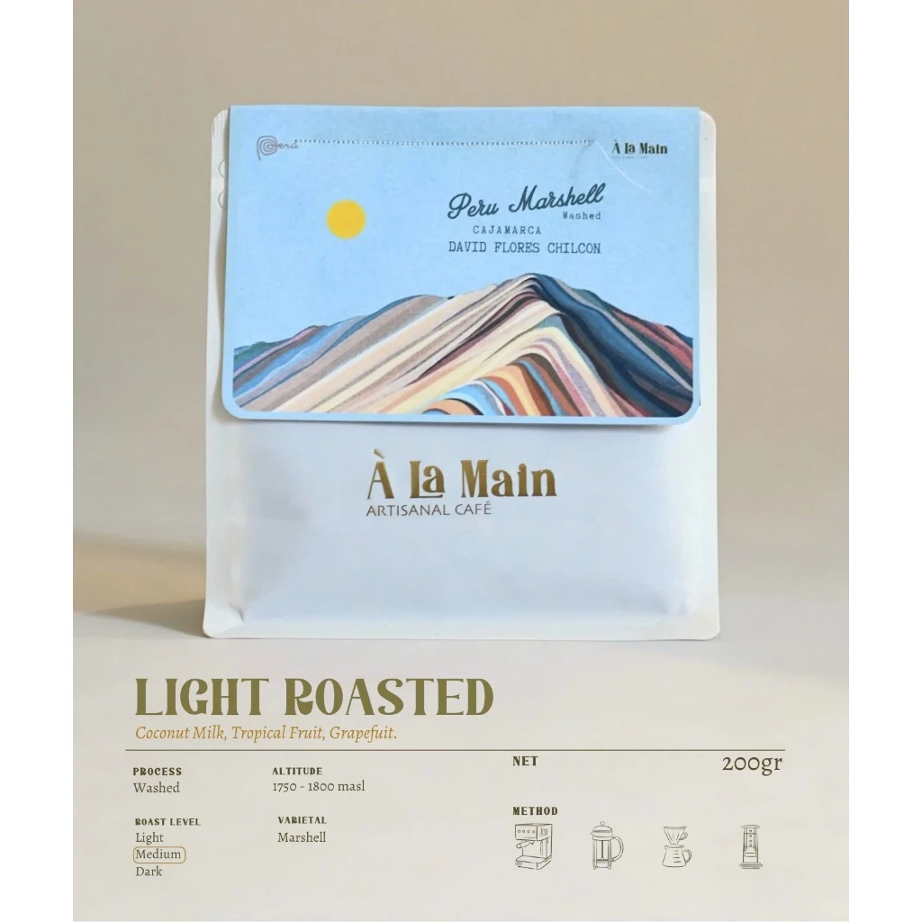 PERU David Flores Chilcon Marshell 『À La Main』モカポット専用極細挽きコーヒー粉 200g (税込)