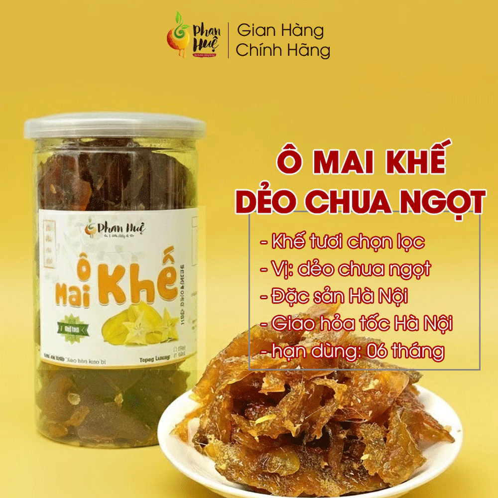 ファンフエ特製 ハノイ伝統の甘酸っぱいスターフルーツドライフルーツ (オーマイ) 500g