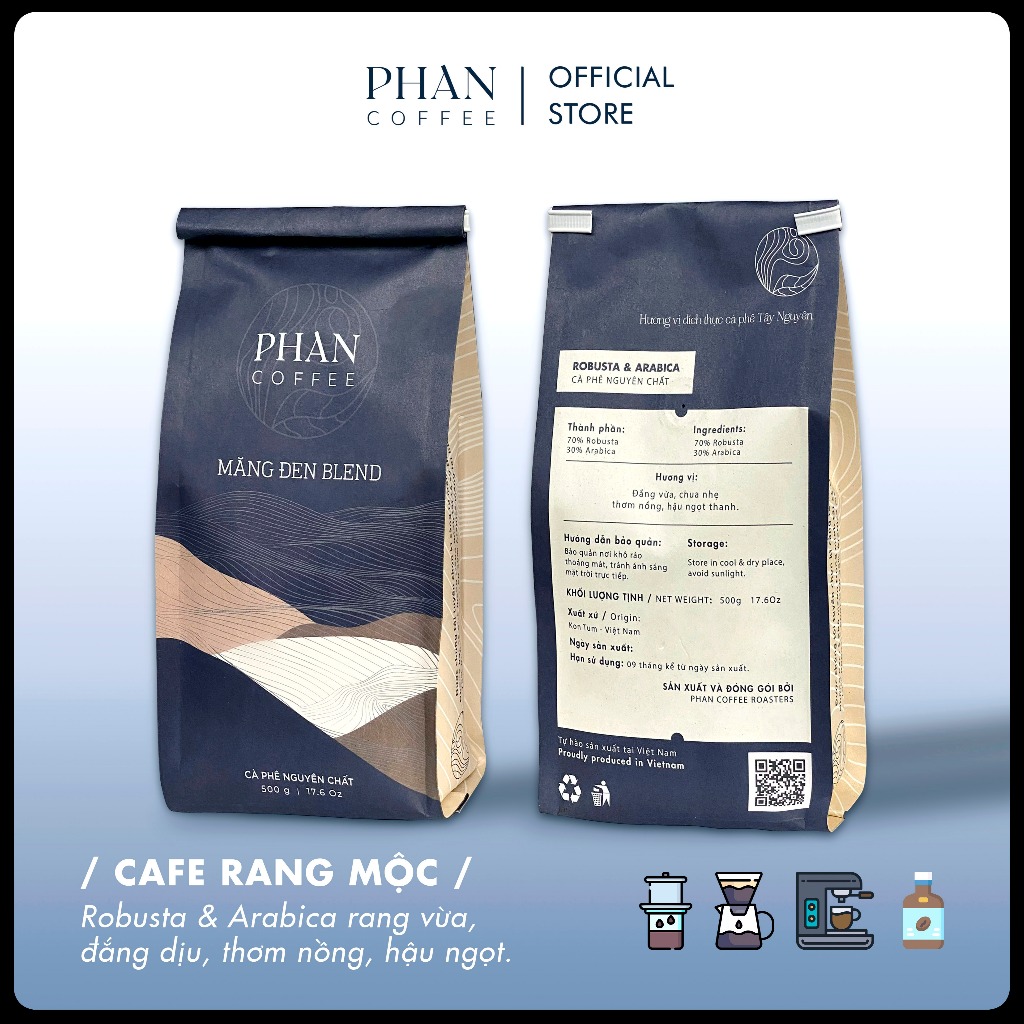 Phan Coffee マングデンブレンド 濃厚でまろやかなロブスタ・アラビカ ダークロースト 250g