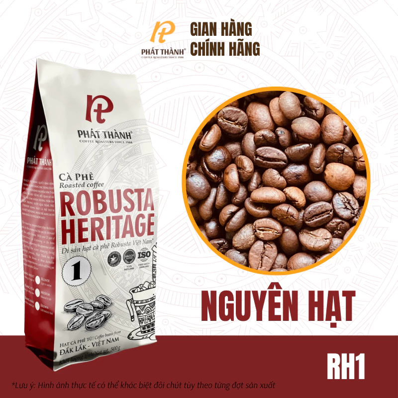 ファットタイン ロブスタ ヘリテージ RH1 ホールビーンコーヒー 500g - マシン・フィン両用 - ベトナム産100% ロブスタ豆
