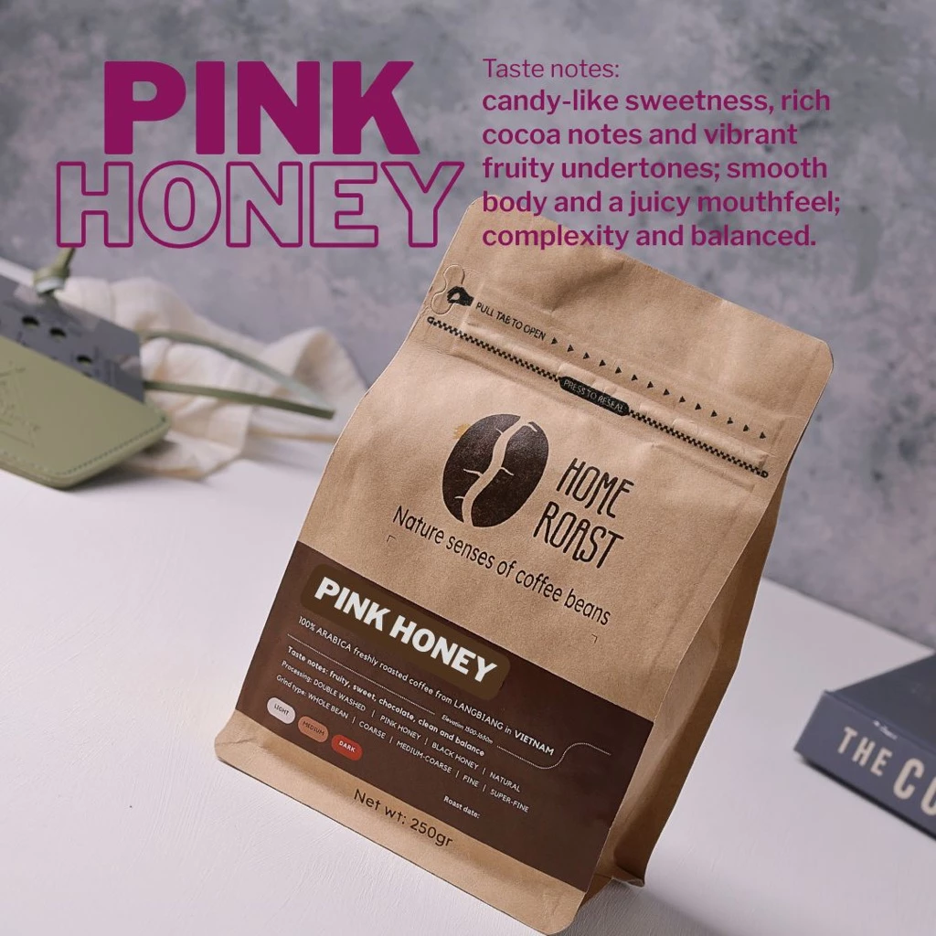 ピンクハニー [浅煎り+] ベトナム ラングビアン産 スペシャルティ アラビカコーヒー豆 500g (ホールビーン)