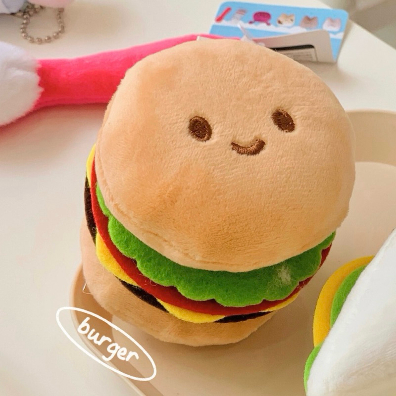 Móc Khoá Nhồi Bông Dễ Thương Hình Burger