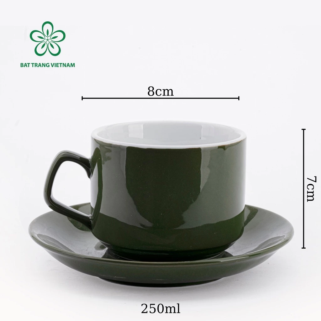 バッチャン焼き高級ストーングレーズマグカップ 250ml クロームブルートーン - コーヒー＆ティー用