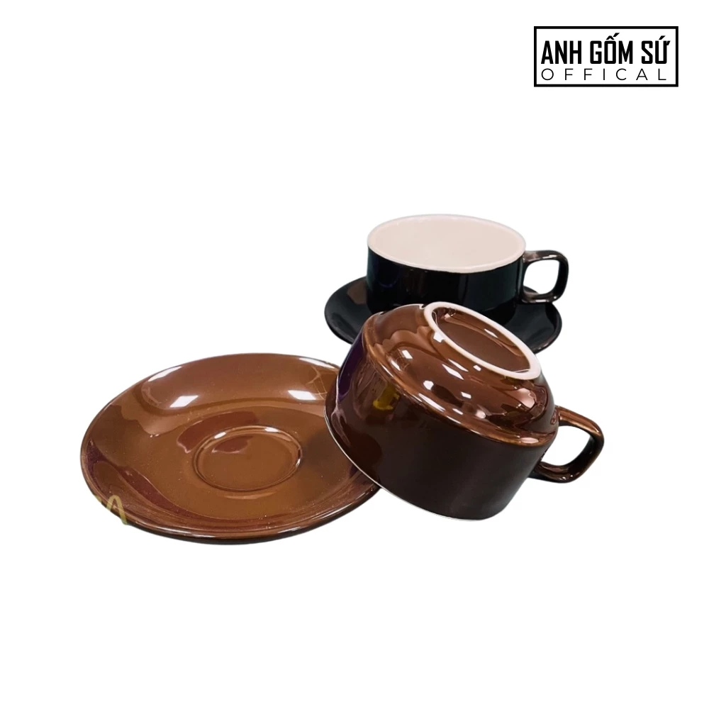 高級バッチャン焼き 石目調コーヒーカップ 150ml (ブラウン) - セラミックマグ