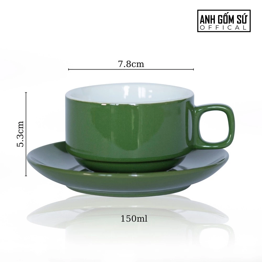 バッチャン焼き 高級石目模様陶器コーヒーカップ 150ml クロムブルー