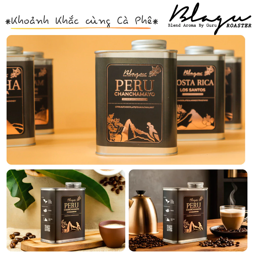 【プレミアム】BLAGU ペルー チャンチャマヨ フレンチプレス用挽きコーヒー粉 | スペシャルティコーヒー | 100%アラビカ - カツアイ | ミディアムロースト 250g