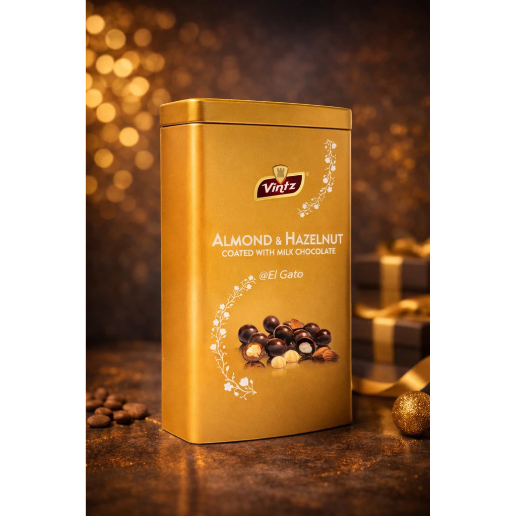 高級チョコレート Vintz 120g マレーシア産 イエロー缶入り 贅沢ギフト