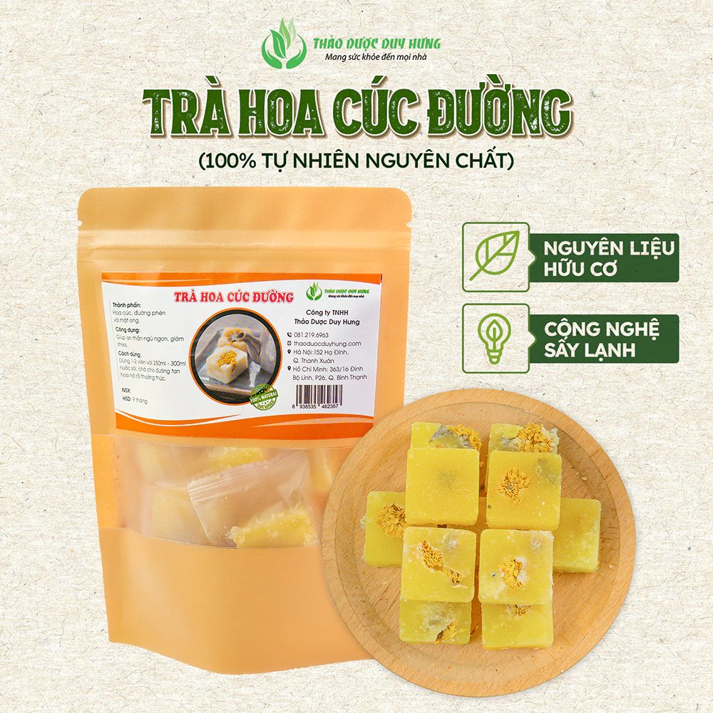 最高級菊の花氷砂糖はちみつティー viên (100g) - 不眠解消・安眠サポート