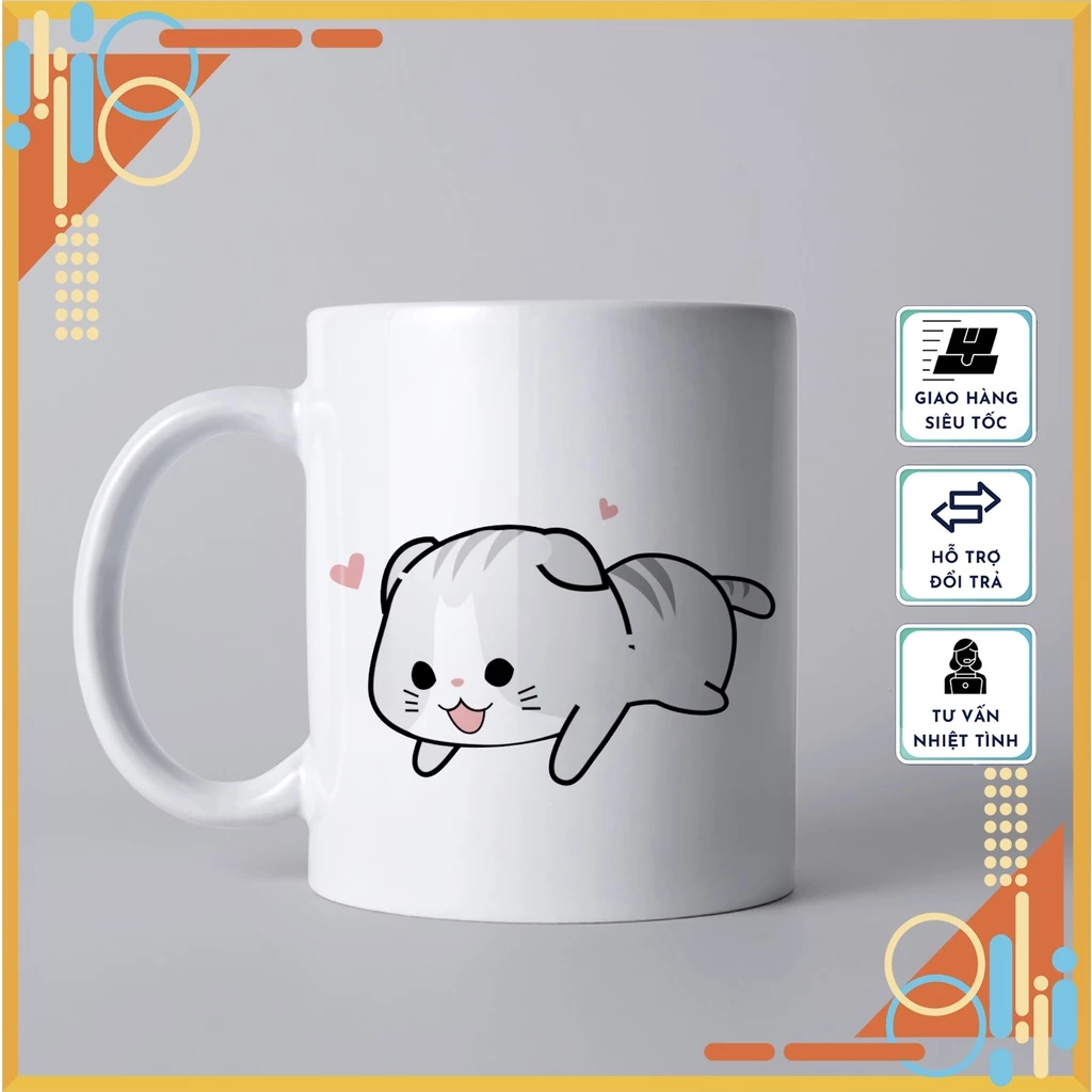 プレミアム猫柄マグカップ 330ml – 高品質セラミック製 癒しの日常使いギフト