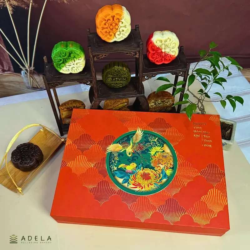 高級ヘルシー月餅ギフトセット - Adela 鶴福団円 (Hạc Phúc Đoàn Viên) 中秋節ムーンケーキ