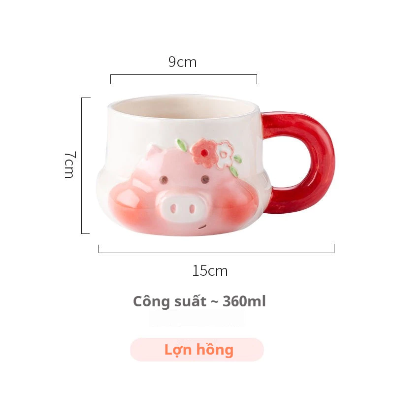 プレミアムピンクピッグセラミックマグカップ - カップル＆オフィス向けクリエイティブギフト、コーヒー＆お土産
