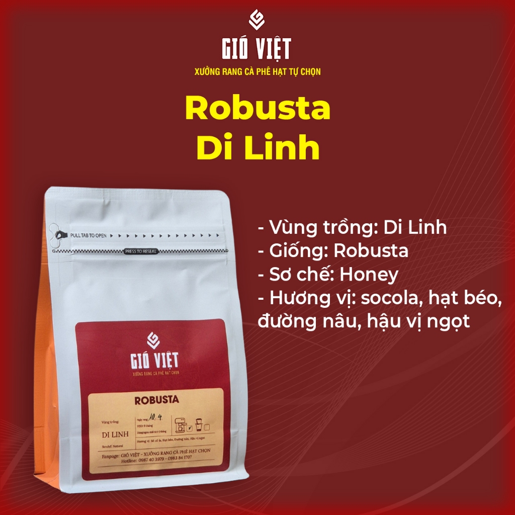 豊かな伝統的な風味を持つプレミアム ロブスタ コーヒー、全豆 Gio Viet Roaster - 機械抽出/ミディアム - 全豆