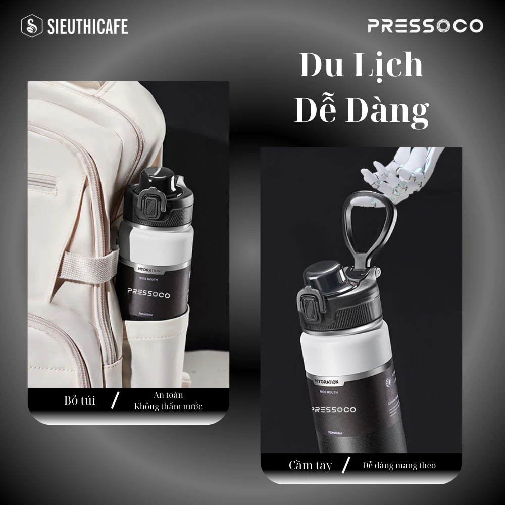 プレスソコ タンブラー サーマラックス 保温保冷ボトル 700ml ミッドナイトスチール